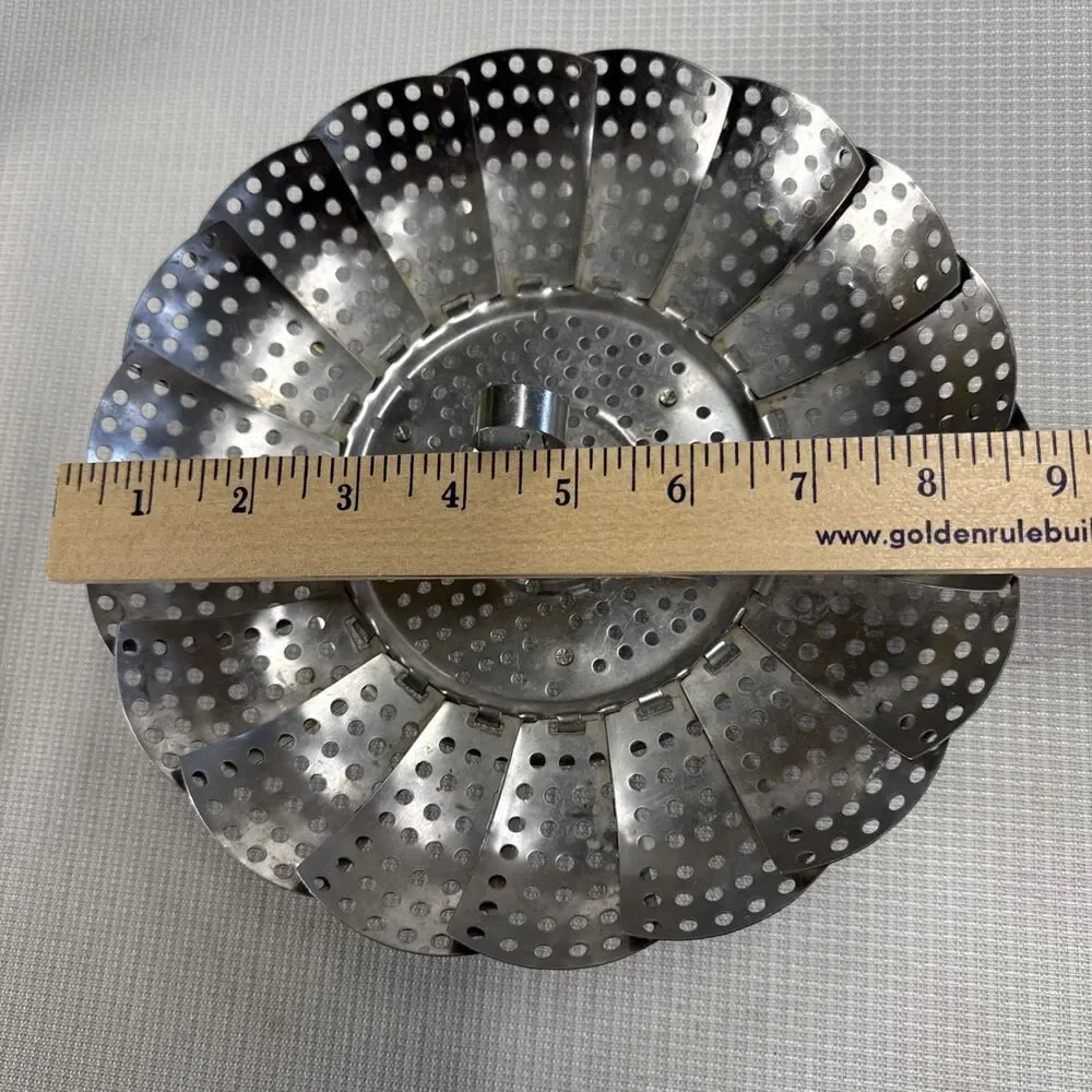 Vintage Ekco Stainless Steel Folding Vegetable Steamer Basket 9